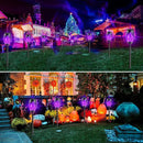 12-Pack Solar Lights Outdoor Waterproof,Halloween Decorations Solar Tiki Torches with Flickering Flame (Upgraded Super Bright),Halloween Solar Lights for Outside Patio Yard Porch Garden Decor （Purple） by GreenHaven Gardens
