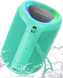 Portable Bluetooth Speaker with Lights, Stocking Stuffers, Powerful Crystal Clear Sound, IPX5 Waterproof, All Day Playtime, BT 5.3, TWS Paring, Small Wireless Speaker for Outdoor, White Elephant Gifts by TinyTreasures Baby Boutique
