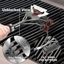 GRILLART Grill Brush for Outdoor Grill Bristle Free - Safe BBQ Grill Cleaner Brush - 18" BBQ Brush for Grill Cleaning Kit -Stainless Grill Cleaning Brush BBQ Grill Accessories Tools- Gifts for Men Dad
