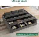 HONBAY Velvet Sectional Sofa Couch with Storage - Modular Sleeper for Living Room, Grey by CozyNest Decor