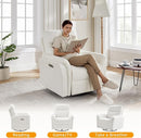 Power Recliner Chair Swivel Glider, Electric Rocking Recliner Chairs with USB and Type-C Ports, Nursery Chair Recliner for Living Room, Bedroom, Apartment（White） by TinyTreasures Baby Boutique