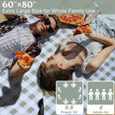 80"x60" Waterproof Sandproof Picnic Mat - Portable Foldable Outdoor Blanket for Beach, Park, Travel & Indoor Use - Lightweight Compact Design, Easy-Carry (Green&White) by TinyTreasures Baby Boutique