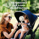 AMACOOL Battery Operated Stroller Fan Flexible Tripod Clip On Fan with 3 Speeds and Rotatable Handheld Personal Fans for Car Seat Crib Bike Treadmill (Beige) by TinyTreasures Baby Boutique