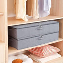 Under the Bed Storage Bins, 31.5 x 15.7 x 5.9 Inch Closet Organizers with Reinforced Handles for Blanket, Sheets, Pillows, Towels, Shoes, Grey, 3 Pack by CozyNest Decor