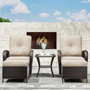 Joyside 5 Piece Patio Furniture Set, Outdoor Swivel Chair Sets with Thick Cushion and Ottoman, Wicker Patio Conversation Set for Porch, Deck Use (Brown/Beige, 5 PCS) by GreenHaven Gardens