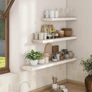 Axeman Floating Shelves for Wall - 40''W x 8'' D Rustic Solid Elm Wood Shelves for Storage, Wall Mounted Display Shelving with Invisible Heavy-Duty Metal Bracket (White Wash, 2PCs) by CozyNest Decor