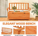 AVAWING Outdoor Storage Bench, Wooden Garden Bench Weatherproof, Patio Benches for Outside, 2-Seat Front Porch Bench, Park Bench for Deck, Lawn, Backyard(Natural) by CozyNest Decor