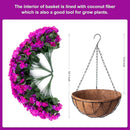 Artificial Hanging Flowers with 12" Basket Outdoor Spring Summer Decor, Fake Hydrangea UV Resistant Arrangements in Pot Planter Decor for Indoor Porch Garden Yard(Double Lotus) by GreenHaven Gardens