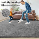 4x6 Area Rug for Living Room: Fluffy Shag Soft Washable Rugs Fuzzy Plush Indoor Carpet for Bedroom Nursery Playroom Dorm Kids Girls Boys Room (Dark Grey, 4'x6') by TinyTreasures Baby Boutique