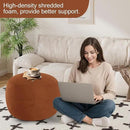 MeMoreCool Round Stuffed Pouf Ottoman Foot Rest, Floor Pouf Foot Stool with Soft Foam Chunk Filling, Small Round Ottoman Footstool Circle Footrest for Living Room, Coffee by CozyNest Decor