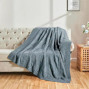 CozeCube Check Knit Throw Blanket, Dusty Blue Checkered Throw for Couch, Decorative Christmas Soft Cozy Warm Knitted Blanket for Bed Sofa Living Room, 60"X80" by CozyNest Decor