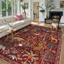OJIA Animal Washable Rugs 8x10, Soft 8x10 Area Rugs for Living Room, Non Slip Bedroom Rug Under Bed Ultra-Thin Nursery Rug Large Carpet for Dining Room Office Playroom, Red by TinyTreasures Baby Boutique