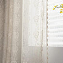 Sutuo Home Boho Sheer Curtains for Nursery Bedroom Kitchen,Bohemian Lace Curtains Crochet Florals Embroidery Handmade Knitted Tassels Vintage Chic Farmhouse Drape Rod Pocket 1 Panel 59" W x 72" L by CozyNest Decor