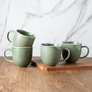 AmorArc 12oz Coffee Mugs, Ceramic Coffee Mugs set of 6 for Man, Woman, Dad, Mom, Modern Coffee Mugs with handle for Latte/Cappuccino/Milk/Cocoa. Dishwasher&Microwave Safe, Jade Green by CozyNest Decor