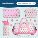 Wildkin 15-inch Kids Backpack – Durable, Padded, Adjustable for School & Travel - Pink and Gold Stars by TinyTreasures Baby Boutique