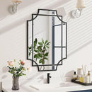 Bathroom Mirror for Wall Black Farmhouse Wall Vanity Mirror for Over Sink Wood Framed Beveled Mirrors Deco（20 * 28IN/Black） by CozyNest Decor