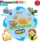 PicassoTiles 103 Pieces 1" Magnetic Toy Building Block Cubes Building Block, 3D Cube Construction Cubes Magnet Sensory Toys Gifts Educational with Free Idea Book for Kid, Boy, Girl & Toddler PMC103 by TinyTreasures Baby Boutique