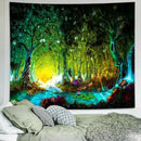 Delur Fantasy Forest Tapestry Mystical River Enchanted Magical Fairy Tale Tree Tapestry Sunrise Landscape Sunset Nature Psychedelic Wall Hanging Headboard for Bedroom Living Room Home Decor (70.8" x 92.5") by CozyNest Decor