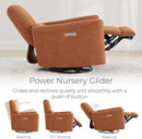 CHITA Power Recliner Chair Swivel Glider, FSC Certified Fabric Living Room Nursery Reclining Sofa Chair with Lumbar Support,Terracotta by CozyNest Decor