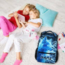 Custom Wolf Backpack for Boys Kids - 17 Inch Personalized Lightning Backpack for School Kindergarten Elementary Primary Senior Middle - Durable Cool Schoolbag with Name by TinyTreasures Baby Boutique