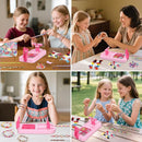 Friendship Bracelet Making Kit, Arts and Crafts Loom Bracelet Maker for Kids, Jewelry String Making supplies with 3 Thread Styles & 6 Bead Types, Christmas Birthday Gifts for Girls Ages 6 7 8 9 10+ by TinyTreasures Baby Boutique