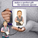 Personalized Coffee Mug, Custom Drawing Portrait Gift, Funny Customized Coffee Gift for Men & Women, Custom Mugs with Pictures, Navy 15oz Father's Day Mug by TinyTreasures Baby Boutique