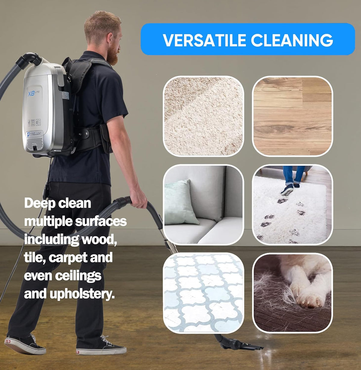 Prolux X8 Lite Backpack Vacuum w/ Premium Tool Kit for Light Commercial Use, photo 5 of 8