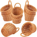 8 Pack 5.5 x 4.3 inch Woven Hanging Fruit Basket, Wall Hanging Wicker Baskets, Wall fruit Wicker Basket for Kitchen, Planter, Vegetable & Fruit, Boho Home Decor by GreenHaven Gardens