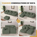 122" Modern L Shaped Modular Sectional Sofa, Boneless Couches for Living Room with Ottoman,4 Seater Convertible Chenille Cloud Couch Sofa Set, No Assembly Required, Green 1 PCS by CozyNest Decor