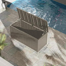 270 Gallon Outdoor Storage Box Waterproof Lockable Resin Deck Box Large, Patio Storage Bin for Pool Accessories Cushion Furniture, Garden Tools, UV-Resistant Outside Delivery Grey by GreenHaven Gardens