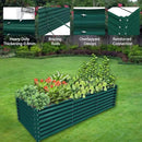 1 Pack 8x3x2FT Galvanized Raised Garden Bed Kit Retangular Metal Ground Planter Box Outdoor Bottomless Planter Raised Beds for Vegetables Flowers Herbs Fruits, Green by CozyNest Decor