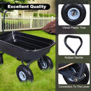 AAIN 600 Lbs Poly Garden Dump Cart,Camping Beach Wagon with 180° Rotating Handle and 10"Pneumatic Tires,Practical Heavy Duty Yard carts and Wagons,Quick Release Utility Wheel Barrow Trolley,Green A078 by GreenHaven Gardens