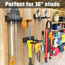 WALMANN Wall Mounted Garden Tool Organizer for Garage, Heavy Duty Folding Chair Storage Rack, 11-Inch Tools Storage Hooks for Shovels, Rakes, Ladders, Hold Up to 400 lbs by GreenHaven Gardens