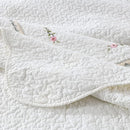 MarCielo 3-Piece 100% Cotton Oversized Bedspread Lightweight Quilt Coverlet Embroidery Farmhouse Bedding Set (Sakura White, Oversized Queen (100"x106")) by CozyNest Decor