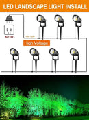 Directly Sold by Factory 7W Green Landscape Lights, 110v 120V LED Landscape Lighting IP66 Waterproof Outdoor Spotlights for Garden Yard Pathway Tree, 4 Pack by GreenHaven Gardens