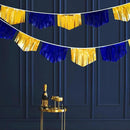Royal Blue Gold Tassel Banner Metallic Fabric Pennant Bunting Flag for Graduation Retirement Bachelorette Birthday Engagement Wedding Bridal Shower Nautical Ahoy Achor Party Decorations Supplies by GreenHaven Gardens