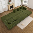 Convertible Sleeper Sofa Bed Set with Pillow, 4-in-1 Corduroy Folding Mattress Boneless Couch with Fixed-Shape Frame, Fold Out Floor Sofa Cama Lounge Couch for Living Room, Olive Green by CozyNest Decor