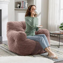 Recaceik Bean Bag Chairs, Tufted Soft Stuffed Bean Bag Chair with Filler, Fluffy Lazy Sofa Chair Lounger, Comfy Giant Bean Bag Chair for Bedroom, Living Room, Brown by CozyNest Decor
