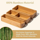 SMIRLY 3-Piece Bamboo Kitchen Drawer Organizer Set for Large and Small Utensils, Multi-use Storage Box - Bathroom, Nightstand, Jewelry, Cutlery, Knife, Spice, Towel, Junk Drawer Tray by CozyNest Decor