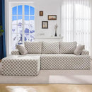 Hobestluk 96“ Modular Sectional Sofa Couches L-Shape Couch 3 Seat Modular Sofa Sectional Couches for Living Room, Cloud Couch with Oversized Chaise (Greygreen, Checked (Left Facing Chaise)) by CozyNest Decor