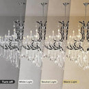 Large Black Crystal Chandelier Light Fixtures, 18 Lights Modern Crystal Chandeliers for Dining Room,Staircase Hallway Living Room Entryway,2 Layers 41'' Foyer Chandelier by CozyNest Decor