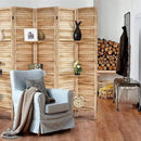 Room Divider with Shelves, Privacy Screen, Room Dividers and Folding Privacy Screens, 5 Panel Wood Temporary Wall Partition Separation Separator, Natural by CozyNest Decor