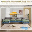 URRED Modular Sectional Sofa Comfy Cloud Couch, Modern Chenille Sofa Sleeper Deep Seat Couches with Ottoman/Pillows for Living Room (Gray, 154'' - U Shape) by CozyNest Decor