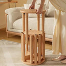Stackable Stools Set of 4 Wooden Stools 18 Inch Stool Nesting Side Tables Nesting Coffe Table Sturdy and Durable,No Installation Required,Top Stackable Stool for Saving Space(Natural Bar stools) by CozyNest Decor