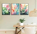 3pcs Tropical Botanical Canvas Wall Art Monstera Leaves Posters Botanical Prints Bohemian style Wall Decor Pictures Palm Leaves Paintings for Bathroom living room Decoration Unframed by CozyNest Decor