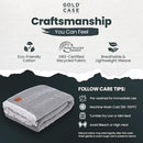Gold Case Throw Blanket for Bed – 100% Recycled Turkish Cotton Bed Blanket – Decorative Throw Cotton Blankets for Living Room & Bedroom – Elegant Black Woven Queen Blankets – 90x90 by CozyNest Decor