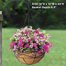 4 Pack 12 Inch Hanging Planters for Outdoor Plants Metal Watering Flower Baskets with Coco Liner for Hanging Pot Round Plant Holders Planter for Outside Garden Decoration by GreenHaven Gardens
