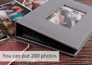 RECUTMS Photo Albums 4x6 Photos 200 Pocket Black Pages Album PU Leather Slip In Photo Picture Small Album For Family Anniversary Wedding Memo Slot Children Holiday Album（Grey） by TinyTreasures Baby Boutique