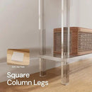 Acrylic Narrow Console Table for Entryway, 7.6" D x 39.4" W x 31.5" H, Square Legs, Skinny Entry Table for Sofa, Foyer, Hallway, Living Room, Modern, 2-Tier, Clear by CozyNest Decor