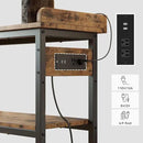 IRONCK Console Table, Sofa Table with Power Outlet, Farmhouse Hallway Table for Entryway, Living Room, Height Adjustable, Easy Assembly, Rustic Brown,32" by CozyNest Decor